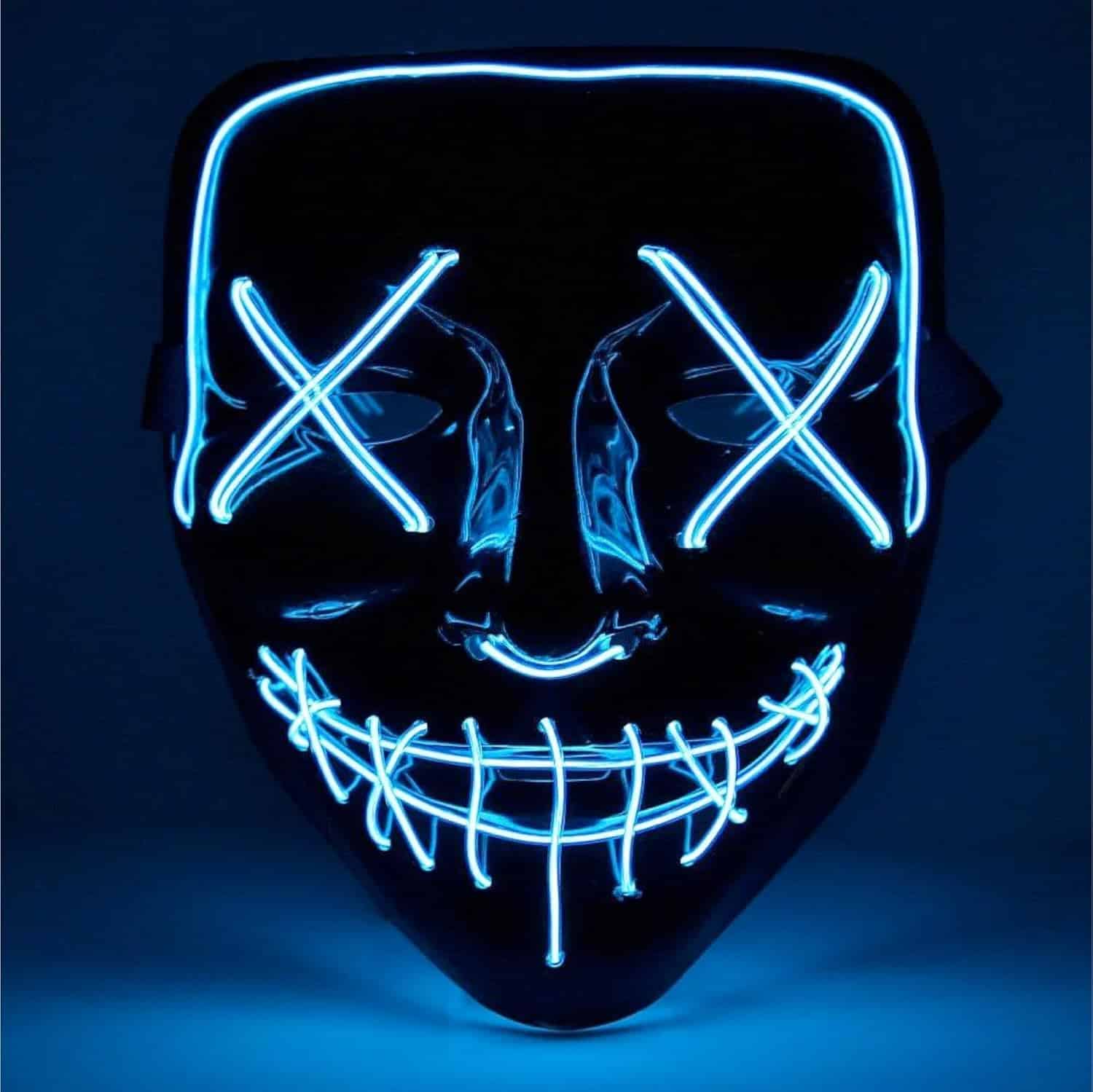 Masque led rave techno bleu