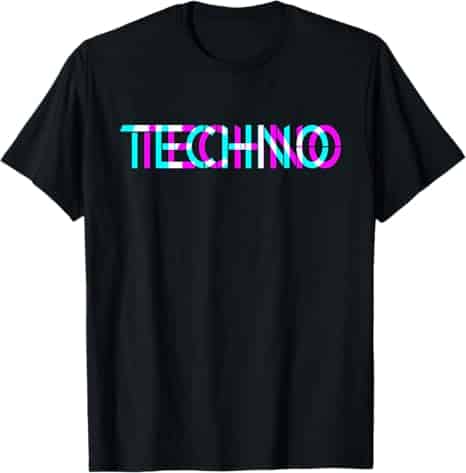 tshirt techno psy trance rose noir