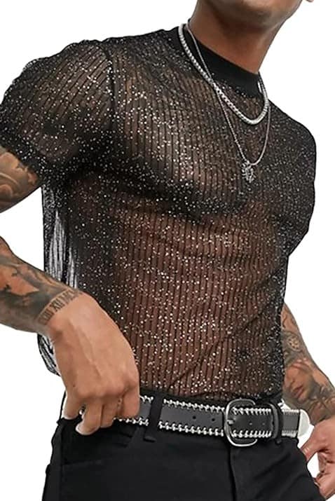 Haut transparent kinky paillette kitkat