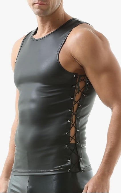 débardeur en cuir kinky Kitkat club homme