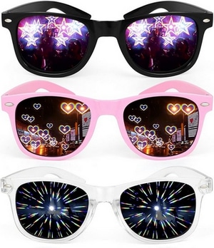 lot de 3 lunettes de diffraction techno et festival lot de 3 lunettes de diffraction techno et festival
